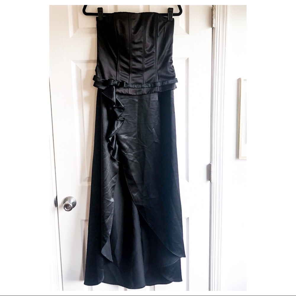 NWOT Scott McClintock Black Strapless Gown sz 10